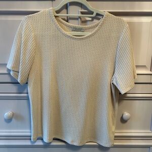 Paper Crane Cream Textured Short Sleeve Top